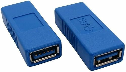 2-Pack USB 3.0 Coupler USB Female to Female USB Adapter, USB 3.0 Female to Type A Female 3.0 Coupler for Connecting Two USB Male Ends Devices,Connector USB 3.0 Standard Joiner Coupler cables extender