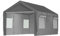 Carport Garage Zelt 3x6m, Grau, Winterfest mit Roll-Up-Fenster, Abnehmbare Seitenwände und Dach, Lagerzelt, Stallzelt, Schutzabdeckung für Auto, SUV, Boot & LKW
