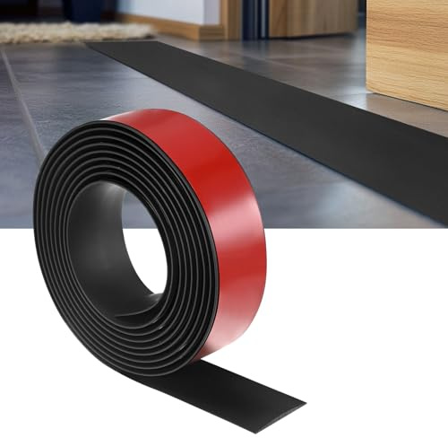 M METERXITY Profilo Di Transizione Per Pavimento Autoadesivo 10FTx1.58Inch(3.05mx4cm) PVC Divisore Piatto Per Pavimento Per Unire Interstizi/Piastrelle Profilo Di Transizione Per Porte [Nero]