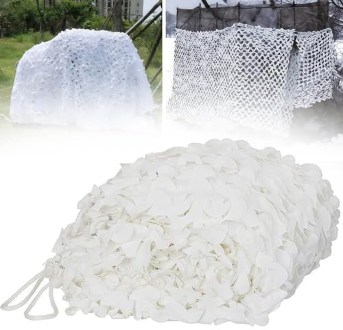 PRMTYUP Filet De Camouflage Blanc, Voile D'Ombrage pour Pergola, Chasse, Camping, Voile D'Ombrage, pour Pergola, Camping, Photographie AnimalièRe, DéCoration, Protection Solaire,Blanc,6x9m