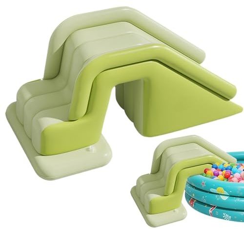 Inflatable Slide for Pool, Foldable Blow Up Pool Slide, Family-Sized Non-Slip Quick-Setup Ramp for Water Park Youth Pond Birthday Hotel Backyard Outdoor Recreation