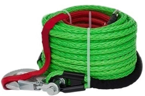 pour Voiture, Camion, remorque, SUV Corde de treuil synthétique 12 mm x 25 m avec Gaine de Protection for camions, 4x4 et véhicules Tout-Terrain. Accessoire de treuil(Green_12MMX25M)