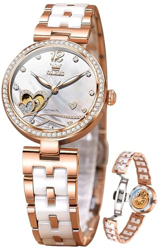 OLEVS Damenuhren Gold Silber Leicht zu Lesen Armbanduhren für Damen mit Kleines Gesicht Tag Datum Edelstahlband wasserdichte