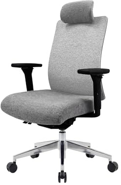 Jan Nowak Ergonomischer Bürostuhl Schreibtischstuhl mit Lendenstütze | Drehstuhl für Büro und Home Office mit 4D Armlehnen, 3D Kopfstütze, verstellbarer Sitztiefe und atmungsaktivem Stoff