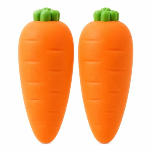 2PCS Carrot Squishy, Slow Rising Squeezy Carrot Stress Relief Toys for Adults & Kids, Giant Squishy Carrot Sensory Fidget Toy for Anxiety Relief, Cute Desk Decor Gift