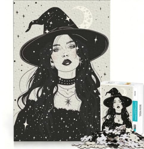 1000-teiliges Puzzle für Erwachsene, Motiv: Himmlische Hexe Wicca, Anti-Stress-Spielzeug, anspruchsvolle Herausforderung, ganze Familie 38x26cm