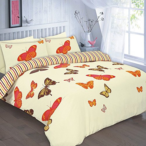Luxus und modern Elsa/Bettbezug und Kissenbezüge Bettwäsche-Set, bedruckt, Serie, Cream / Red, King Size