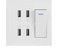 Nikou Tomacorriente USB de Pared - 4 Puertos, Control de Interruptor, Toma de Corriente USB (220~250V, 5V, 2.1A / 1A 4100mA)