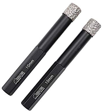 SHDIATOOL Forets à Tige Hexagonale Diamant 2 Pièces 10 mm pour Perçage à sec Marbre Céramique Carreaux Porcelaine