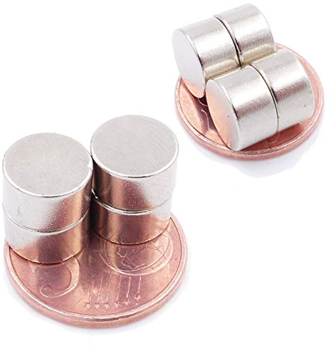 Brudazon | 10 Mini Scheiben-Magnete 10x6mm | N52 stärkste Stufe - Neodym-Magnete ultrastark | Power-Magnet für Modellbau, Foto, Whiteboard, Pinnwand, Kühlschrank, Basteln | Magnetscheibe extra stark