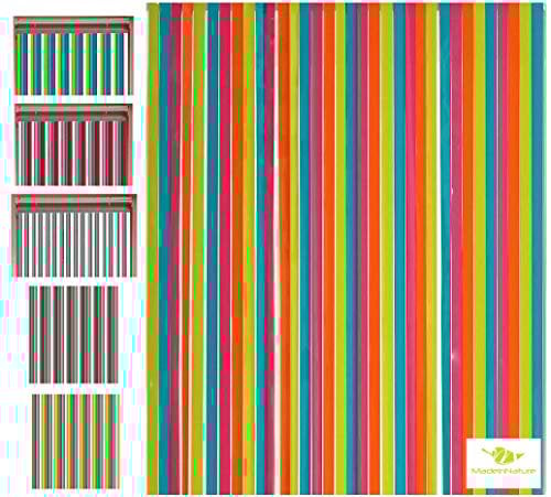 MadeInNature® - Tenda per porta con lacci in plastica di alta qualità, per interni ed esterni, larghezza 90 cm x lunghezza 220 cm, diversi modelli a scelta (multicolore)