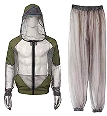 Professional Outdoor Suit, 1Set Breathable Mesh Jacket with Hood and Pants - Net Clothing Protection from Bugs, Gnats, No-See-Ums & Midges
