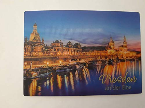 3 D Ansichtskarte Dresden Stadtansicht, Postkarte Wackelkarte Hologrammkarte Sachsen