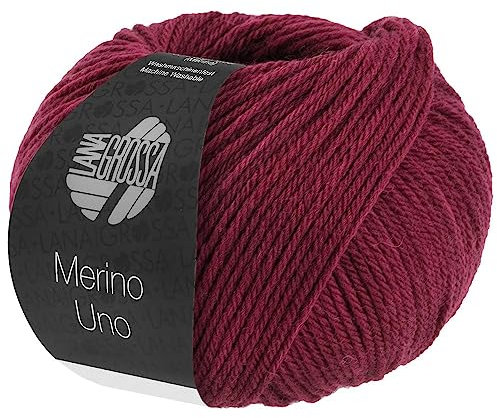 LANA GROSSA Merino Uno | Klassische Merinowolle mit Superwash-Ausrüstung | Handstrickgarn aus 100% Schurwolle (Merino) | 50g Wolle zum Stricken & Häkeln | 125m Garn FB59