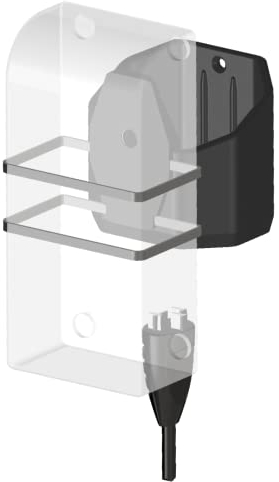 E-Bike Kompakt Wandhalterung passend für Bosch Akku PowerTube und Ladegerät kompatibel mit PowerTube 400/500/625 Ladegerät 2A, 4A, 6A (Akku Horizontal)