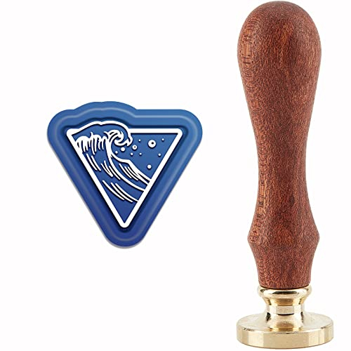 craspire Wachs-Siegel-Stempel In Wellenform, Siegellack-Stempelkopf Mit Universellem Holzgriff Für Einladungen, Karten, Flaschen, Geschenk, Geschäft, Danke, Scrapbooking-Dekor