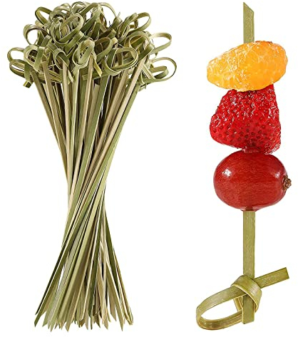 100Pcs Bamboo Cocktail Picks Toothpicks for Appetizers Natural Bamboo Knot Skewers Mini Food Sticks for Drinks Canapes Appetizers Party Supplies (12cm/4.7inch)