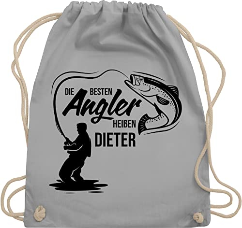 Turnbeutel Rucksack - Die besten Angler heißen Name I Geschenk Angler I Vatertagsgeschenk Angeln I Angelzubehör personalisiert I Angelgeschenkideen I Angel Geschenk für Männer I Fischer - Unisize