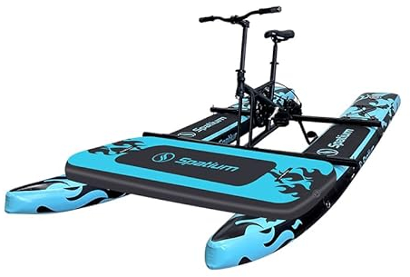 Spatium SUP Aufblasbare Kajaks sup Board für 2 Personen Wasser Fahrrad aufblasbare Pedal Boot aufblasbare Pedal Kajak und einfach zu Fahren auf dem Wasser Blauschwarz