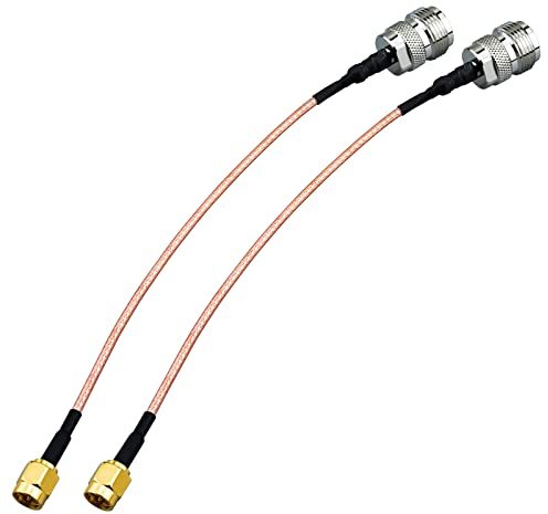 Urcianow 2 PCS Tipo N Hembra a SMA Macho 15cm Cable Coaxial RG316 Baja Pérdida Tipo N a SMA 50 Ohms Cable Adaptador Coaxial para Router Antena Señal Booster Adaptador Inalámbrico