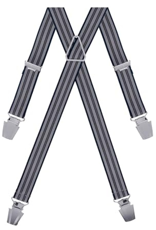 Gaspard Bretelles Homme Fines Géométriques - Elastique Résistant et Pinces Extra Fortes - Modèle en X - Fait en France - Taille Ajustable max 130cm - Garantie à Vie