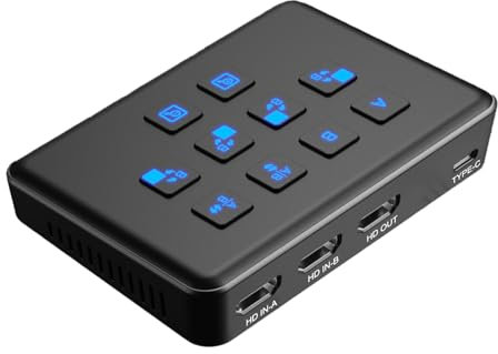 Dual HDMI Capture Card with Stream Switcher, Stream and Record in 1080p60 Video Capture Card for Gaming Live Streaming Video Recorder on Xbox Series X/S, PS5/PS4/Pro, OBS and PC/Mac