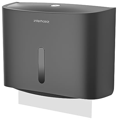 interhasa! Papiertuchspender zur Wandmontage Klebemontage ohne Bohren oder Schrauben für die Installation von Mehrfach-/Einfachgefalteten/Z-Faltblatt-Papiertuchspendern für Badezimmer (Grau)
