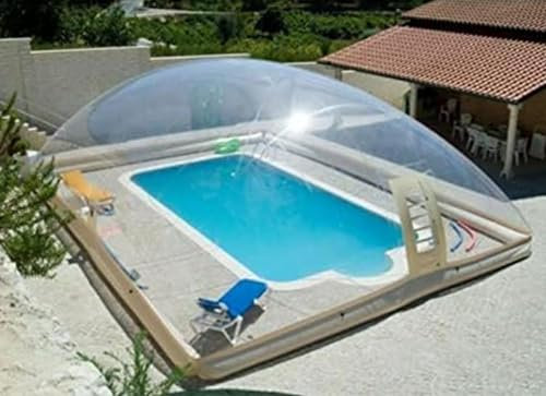Enorme Cubierta Inflable Para Piscina/Casa De Burbujas Transparente De Aire/Cubierta Inflable Para Piscina Con Cubierta Inflable Rectangular De PVC/Descanso Al Aire Libre A Prueba,13*8*3M