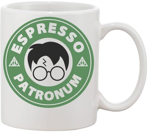 Functon+ Espresso Patronum Green Circle - Tazza in ceramica, colore: Bianco