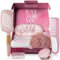 Lily England Self Care Geschenkset für Frauen - 7-teiliges Spa Beauty Geschenke in Rosa - Relaxing Kit mit Haarbürste, Kamm, Schlafmaske, Duschschwämme & Stirnband - Geschenk für Mama, Schwester