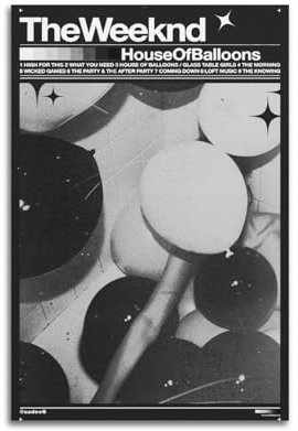 AMYDDYO House of Balloons The Weeknd Artist Albumcover Poster Ölgemälde Druck Poster Kunstalbum Wohnzimmer Dekoration Leinwand Art Deco Wanddekoration 30 x 45 cm