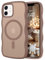 GUAGUA für iPhone 12 Mini Hülle [Kompatibel mit MagSafe] Matt Magnetisch Handyhülle Stoßfest Wellen Durchscheinende Rückseite Dünn Schutzhülle Case für iPhone 12 Mini (5,4'') Braun