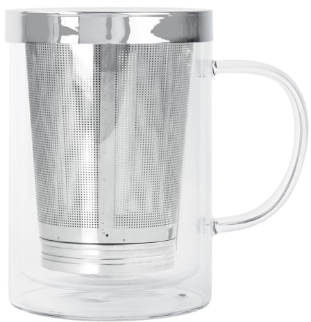 Cristel | Théière Verbena Mug En Verre Double Paroi Avec Filtre Dévissable Et Couvercle Inox Verre Transparent 0l
