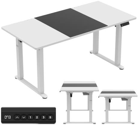 MARK ADLER Leader 9.3 - Höhenverstellbarer Schreibtisch elektrisch | Doppelmotor - 160x80 cm - Ergonomischer Bürotisch - Homeoffice Arbeitstisch - Metallgestell - Weiß
