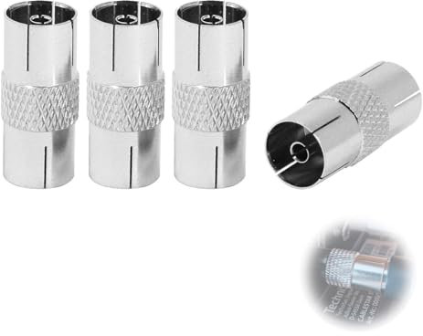 AzureRay 4 Unidades Conector Antena TV Coaxial Hembra a Hembra + Empalme Cable Antena TV RF C13E