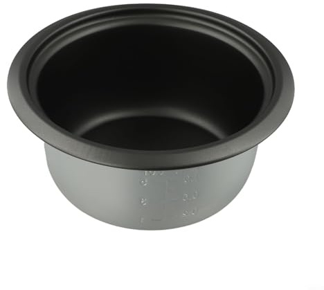 babominimer Reiskocher Innentopf, antihaftbeschichtet, Aluminium, 1 l, großes Fassungsvermögen, Wärmespeicherung, vielseitige Passform, mit Griffen zum Kochen, Dämpfen, Mahlzeitvorbereitung, Silber