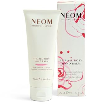 NEOM It's All Rosy Hand Balm 75ml I Rose, Geranium and Orange I Expertly blended with 100% natural blend of 11 essential oils I To uplift your mood I Cruelty Free