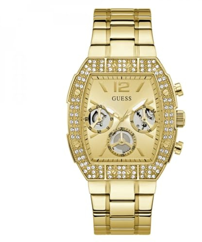 Guess Herren Armbanduhr GW1068G2 Phoenix Quantum, 44 mm Edelstahl goldfarben, Chronograph, Quarz, Mineralglas, 5 ATM, Gliederarmband
