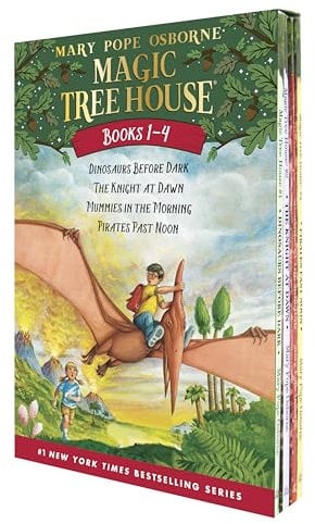 Magic Tree House Books 1-4 Boxed Set: Dinosaurs Before Dark / The Knight at Dawn / Mummies in the Morning / Pirates Past Noon