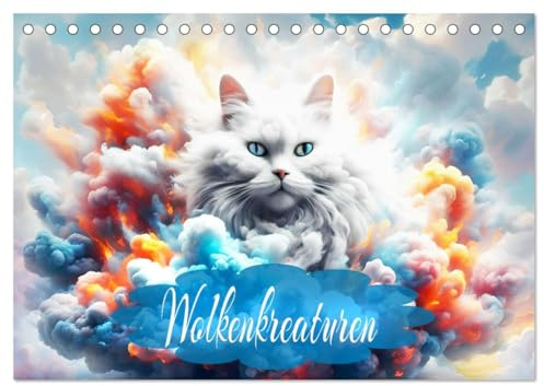 Wolkenkreaturen (Tischkalender 2026 DIN A5 quer), CALVENDO Monatskalender: Wenn die Wolken zum Leben erwachen, mit KI erstellt. (CALVENDO Tiere)
