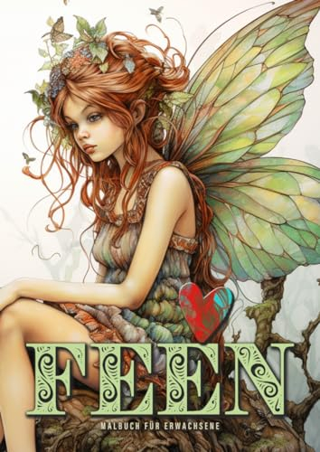 Feen Malbuch für Erwachsene: Fee Malbuch für Erwachsene | Feen Malbuch Erwachsene Graustufen | Feen Ausmalbuch Erwachsene 58 S. A4