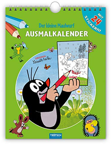Ausmalkalender Der kleine Maulwurf: Immerwährend und mit vielen Stickern (Kinderkalender)