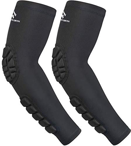 HOPEFORTH 2PCS Padded Elbow Forearm Sleeves Compression Arm Protective Support