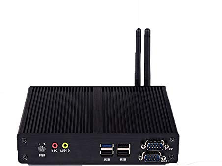 HSIPC Celeron J1800 Dual core 2.4GHz Mini Box PC Fanless PC Nano PC htpc with 2G RAM 32G SSD Support Linux/Windows USB3.0 HDMI VGA Dual NIC 2*LAN 2*COM WiFi Included,Aluminum Shell