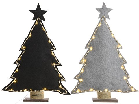 Kaemingk LED Filz Baum mit Perlen Weihnachtsbaum schwarz oder grau H ca 123 cm Stückpreis