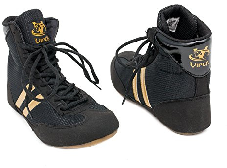 VIPER Mens Boxing Boots Boys Boxing Footwear Boxing Shoes (9) Black