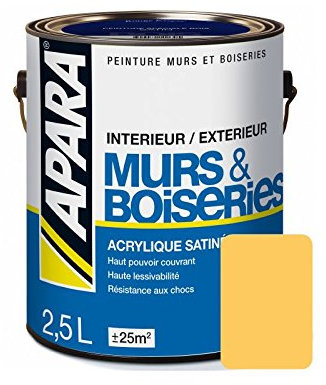 Peinture intérieure couleur, acrylique satinée 2.5 litres Giroflée