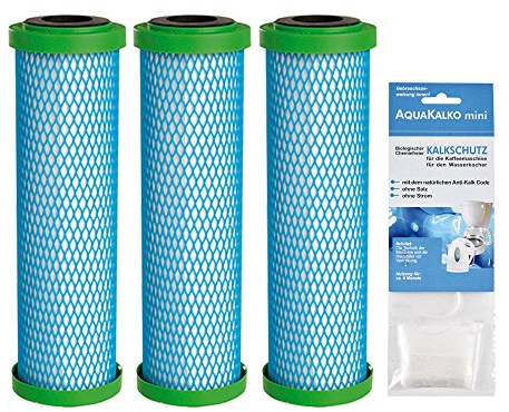 3X Wasserfilterpatrone EM Premium 5 & 1x Kalkschutz Wasserkocher/Kaffeemaschine | besserer Wassergeschmack | komptibel zu Filtergehäusen Carbonit Sanuno & Vario HP | AquaAvanti | WatPass | Alvito ...