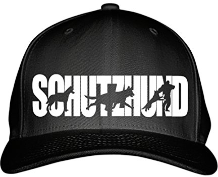 siviwonder CAP - SCHUTZHUND K9 Polizei Diensthund -Hundesport HS - Baumwoll 6-Panel schwarz
