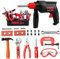 STEAM Life Kids Toddler Tool Set - Toy Tool Set with Electric Toy Drill, Toddler Tool Box, Toy Hammer, Red Manual Drill Tool Play Set - Pretend Play Toy Tools for Kids Ages 3 4 5 6 7 8 Year Old Boy
